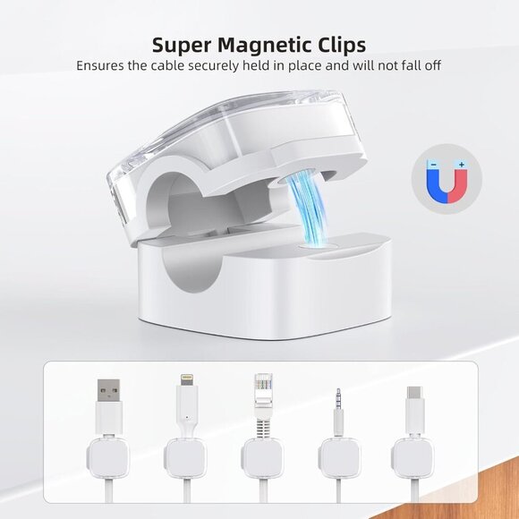 Cord Holder, 6 Pack Magnetic Cable Clips, Strong Adhesive Cord Holder for Nights - Picture 6 of 7